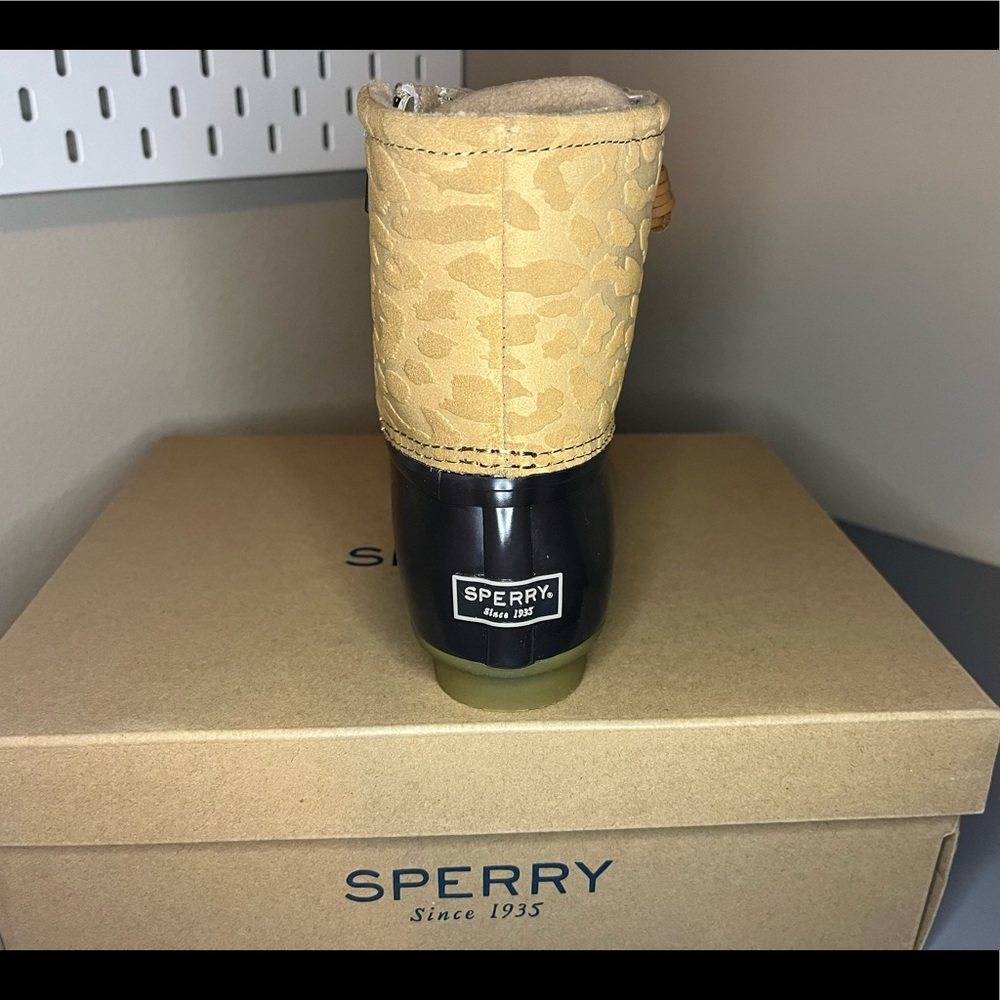 Sperry Saltwater Duck Boots Cheetah Tan | Women’s Size 8 - Picture 3 of 6